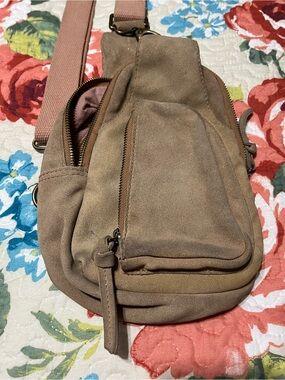 Free People Tan Suede Mini Backpack